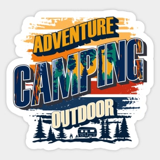 Camping Vintage USA Best gift for campers Adventure outdoor Sticker